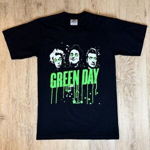Green Day Graphic T-Shirt Punk Band Neon Green Black Small Pro Athletic